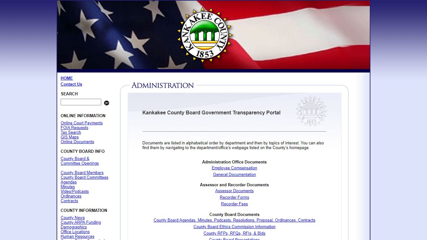 Online Documents for Kankakee County Government, Kankakee, Illinois